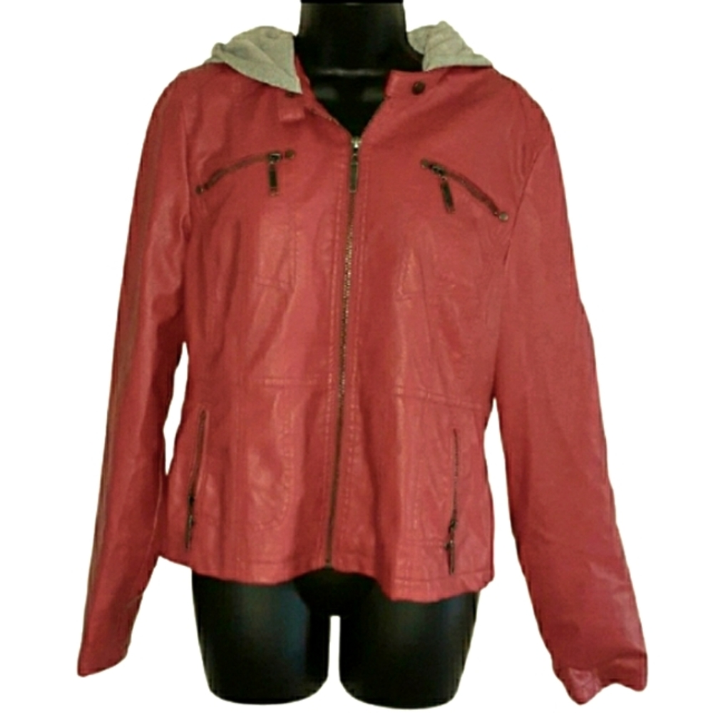 - NEW LOOK RED FAUX LEATHER JACKET